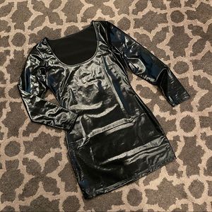 BLACK WET LOOK dress